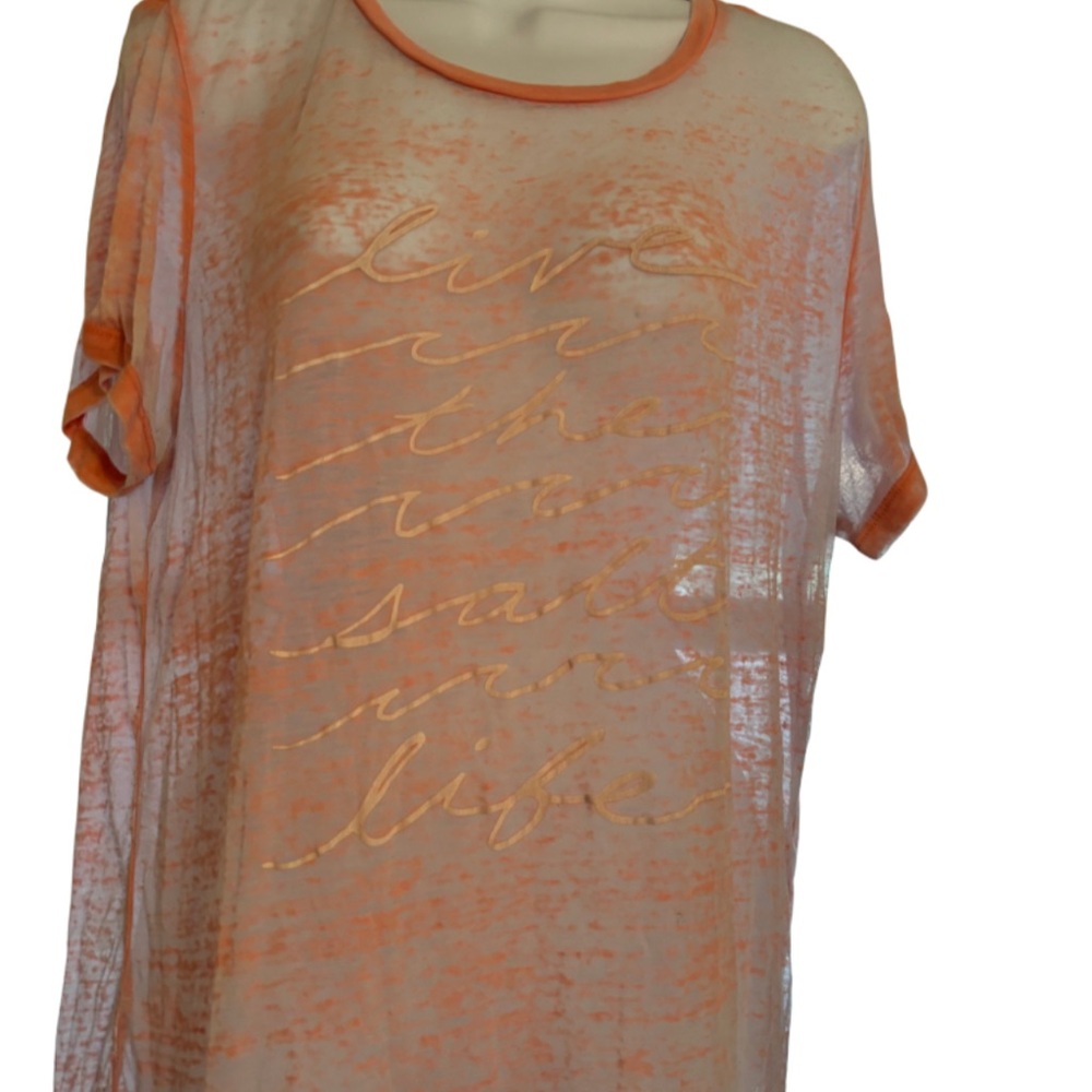 Salt Life Pink and White transparent Graphic Women Top